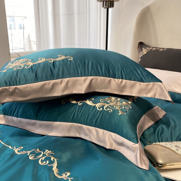 91家纺网 家纺一手货源 找家纺 （总）优悦生活馆 2021新款冰丝绣花四件套-奥丁