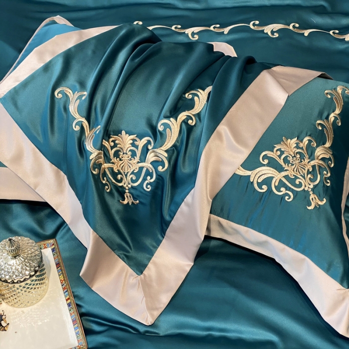 91家纺网 家纺一手货源 找家纺 （总）优悦生活馆 2021新款冰丝绣花四件套-奥丁