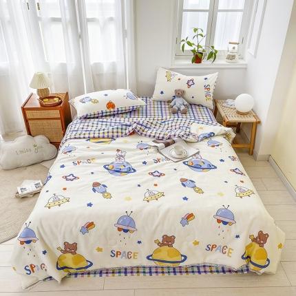 91家纺网 家纺一手货源 找家纺 寐居家纺 2021新款13370全棉夏被四件套 星际