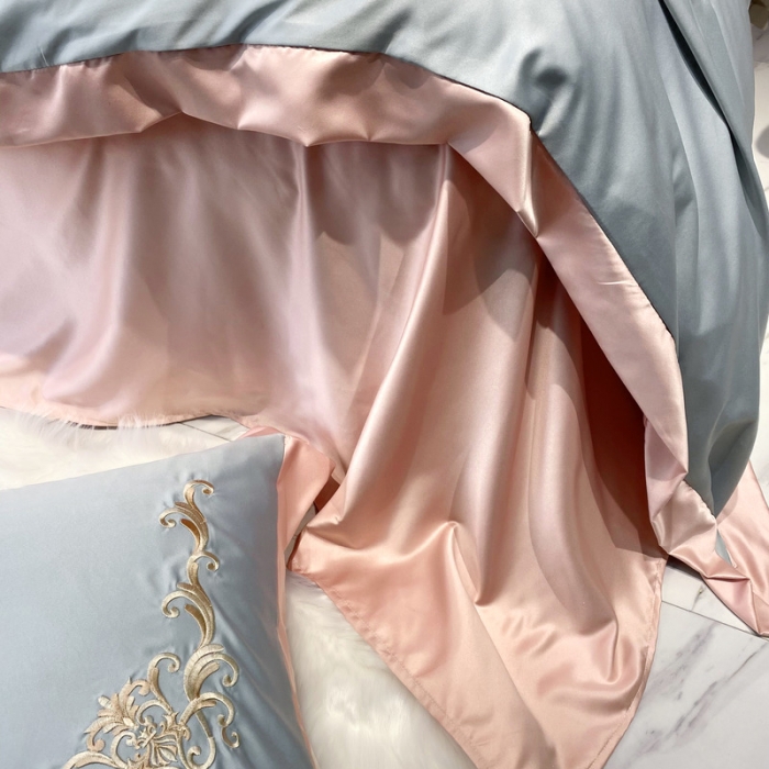 91家纺网 家纺一手货源 找家纺 优悦生活馆 2021新款冰丝绣花四件套-奥丁-星光银