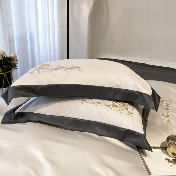 91家纺网 家纺一手货源 找家纺 优悦生活馆 2021新款冰丝绣花四件套-奥丁-珍珠白