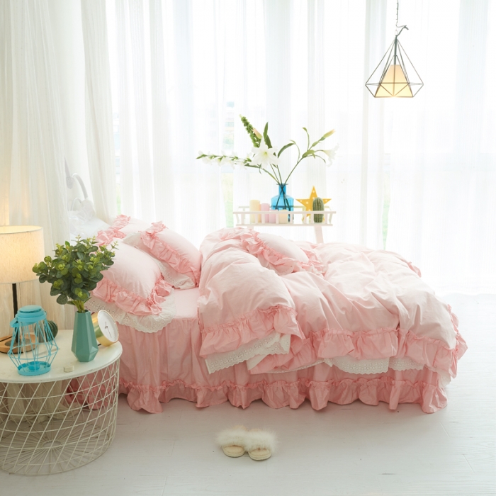 91家纺网 家纺一手货源 找家纺 （总）淑女公社 秋冬新款纯色系-佛系少女床裙款多规格