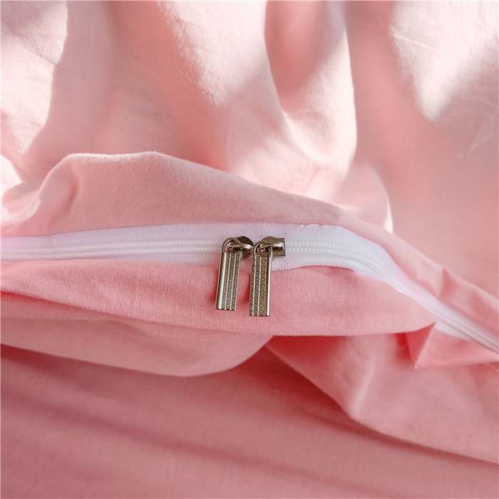 91家纺网 家纺一手货源 找家纺 蜜柚2021全棉水洗棉卡通毛巾绣小清新床单四件套可爱女孩-粉