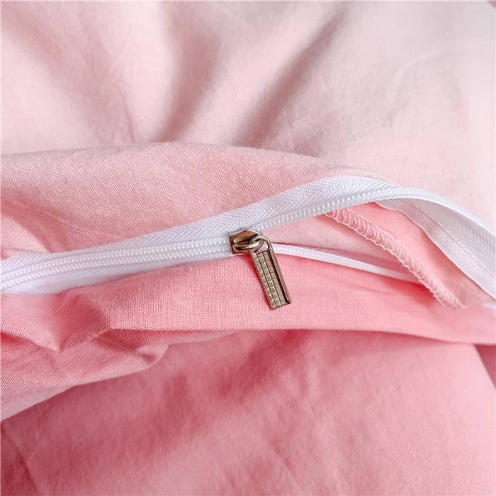 91家纺网 家纺一手货源 找家纺 蜜柚2021全棉水洗棉卡通毛巾绣小清新床单四件套甜甜兔-粉玉