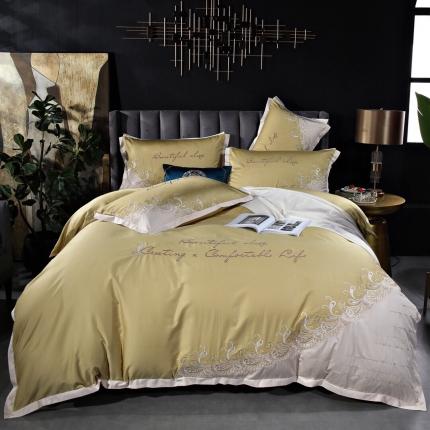 91家纺网 家纺一手货源 找家纺 （总）玖玖爱 2021新款100支贡缎提花四件套