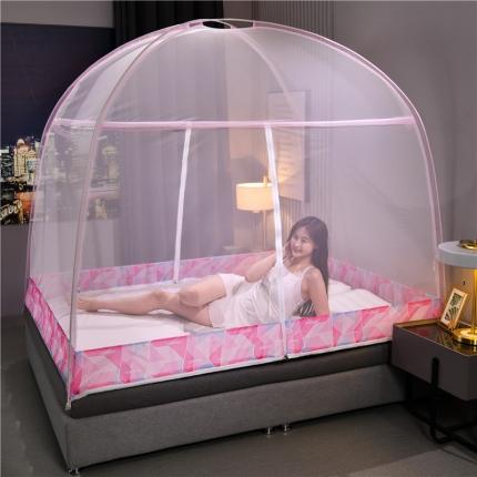 91家纺网 家纺一手货源 找家纺 （总）冉美家纺2021 新款防蚊免安装蒙古包魔术蚊帐