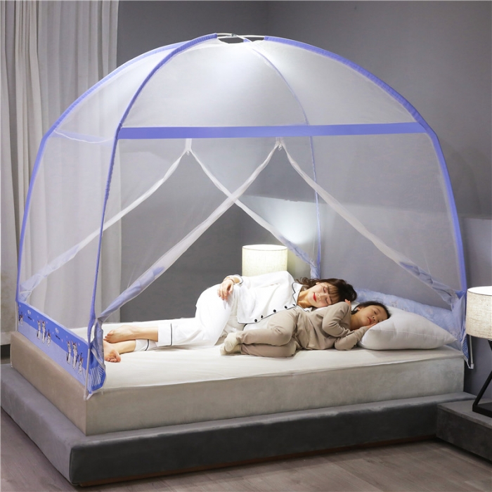 91家纺网 家纺一手货源 找家纺 （总）冉美家纺2021 新款防蚊免安装蒙古包魔术蚊帐