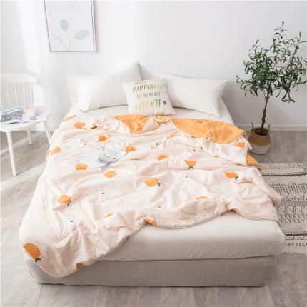 91家纺网 家纺一手货源 找家纺 寐居 2021新款水洗棉小花边单夏被 我爱橘子