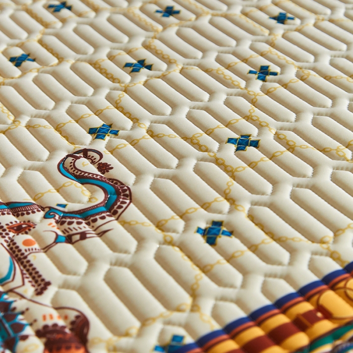 91家纺网 家纺一手货源 找家纺 凡客 2022春夏新款大版数码印花凉感丝乳胶凉席三件套 北音