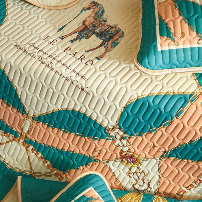 91家纺网 家纺一手货源 找家纺 凡客 2022春夏新款大版数码印花凉感丝乳胶凉席三件套 黛烟