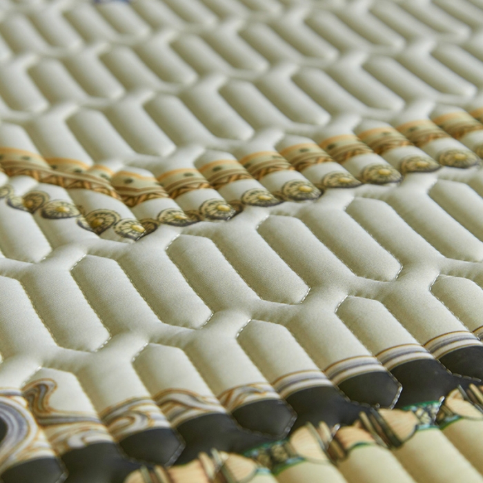 91家纺网 家纺一手货源 找家纺 凡客 2022春夏新款大版数码印花凉感丝乳胶凉席三件套 皇城