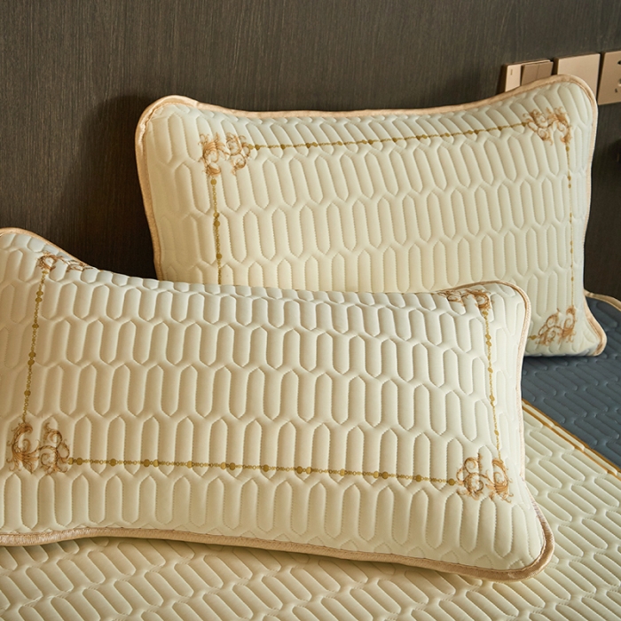 91家纺网 家纺一手货源 找家纺 凡客 2022春夏新款大版数码印花凉感丝乳胶凉席三件套 琳琅