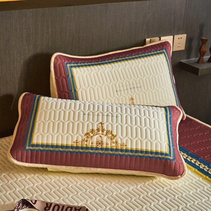 91家纺网 家纺一手货源 找家纺 凡客 2022春夏新款大版数码印花凉感丝乳胶凉席三件套 桑榆