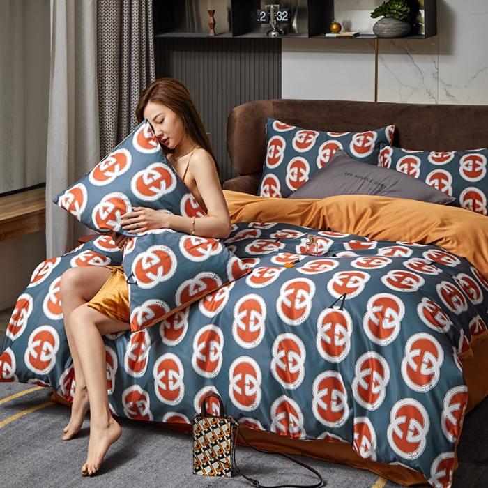 91家纺网 家纺一手货源 找家纺 凡客 2021春夏新款60支水洗真丝数码印花四件套轻奢风系列 安纳巴伦