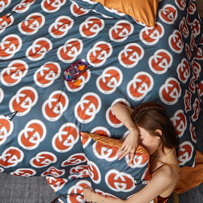 91家纺网 家纺一手货源 找家纺 凡客 2021春夏新款60支水洗真丝数码印花四件套轻奢风系列 安纳巴伦