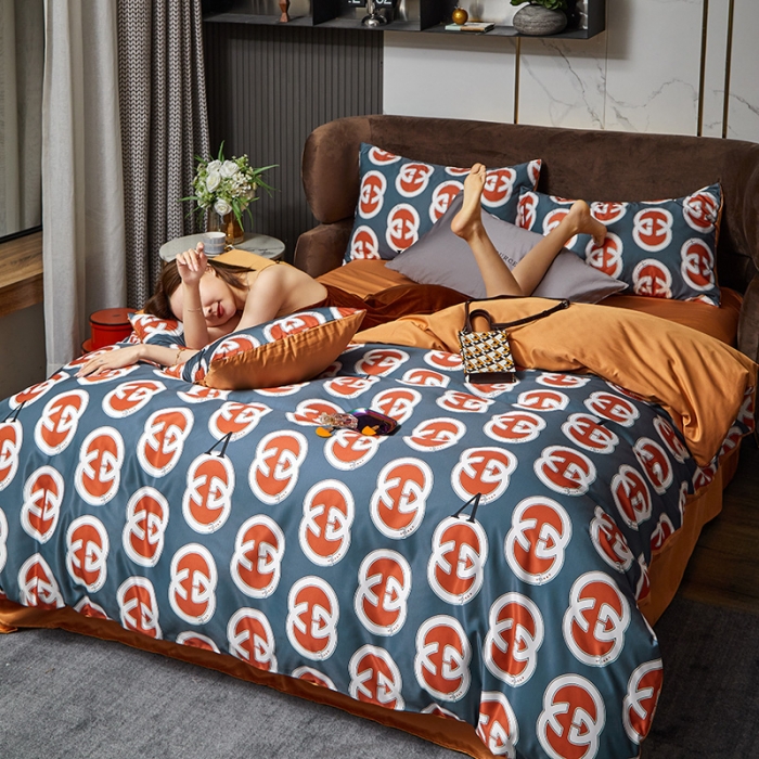 91家纺网 家纺一手货源 找家纺 凡客 2021春夏新款60支水洗真丝数码印花四件套轻奢风系列 安纳巴伦