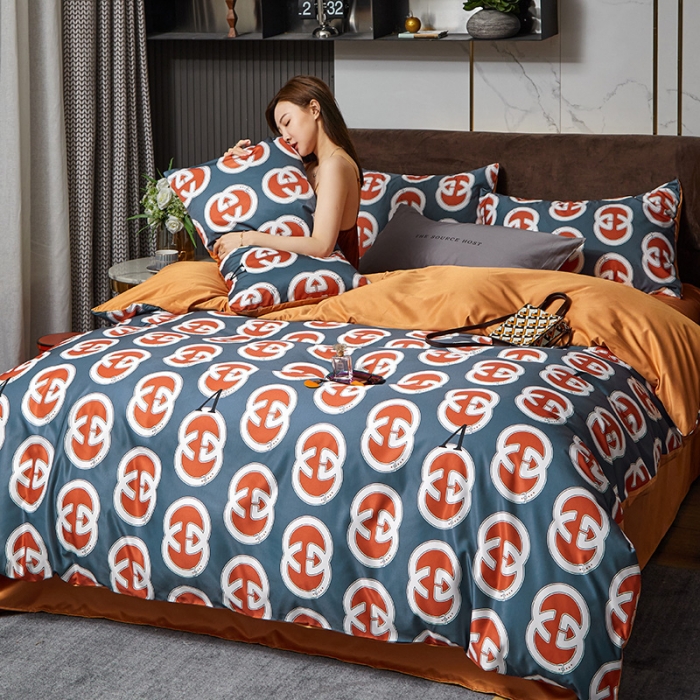 91家纺网 家纺一手货源 找家纺 凡客 2021春夏新款60支水洗真丝数码印花四件套轻奢风系列 安纳巴伦