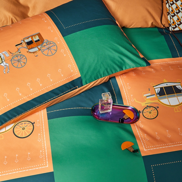 91家纺网 家纺一手货源 找家纺 凡客 2021春夏新款60支水洗真丝数码印花四件套轻奢风系列 佛罗伦萨