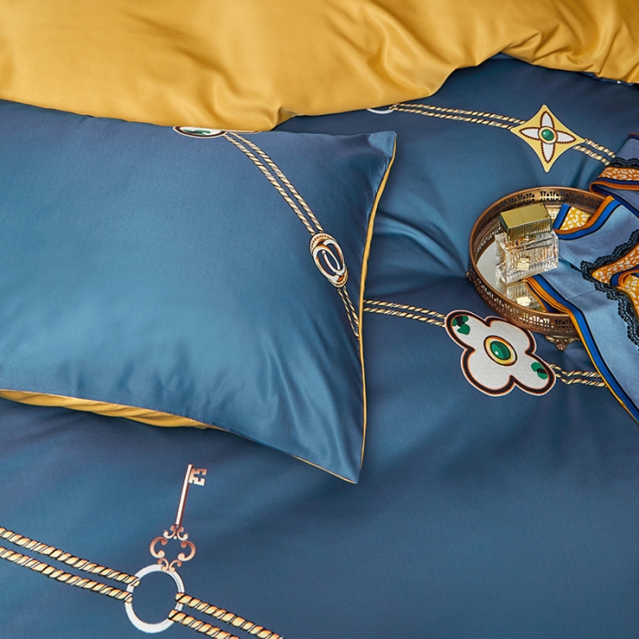 91家纺网 家纺一手货源 找家纺 凡客 2021春夏新款60支水洗真丝数码印花四件套轻奢风系列 露易凡克