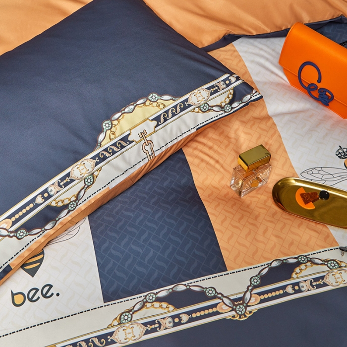 91家纺网 家纺一手货源 找家纺 凡客 2021春夏新款60支水洗真丝数码印花四件套轻奢风系列 罗塞恋歌