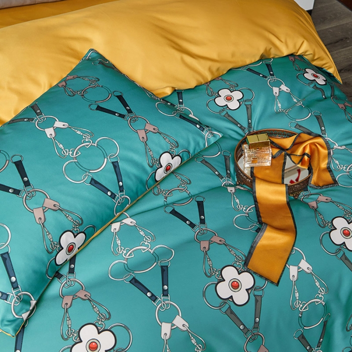 91家纺网 家纺一手货源 找家纺 凡客 2021春夏新款60支水洗真丝数码印花四件套轻奢风系列 雅阁布里