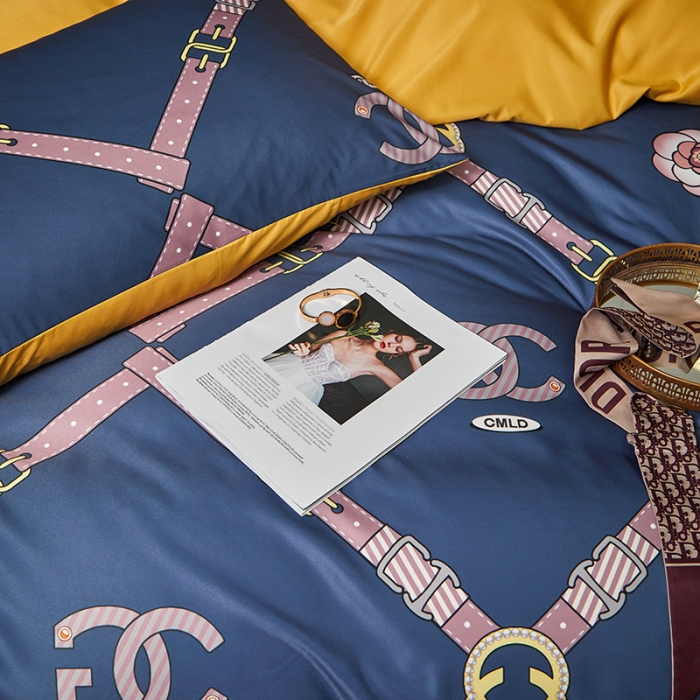 91家纺网 家纺一手货源 找家纺 凡客 2021春夏新款60支水洗真丝数码印花四件套轻奢风系列 凯洛纳斯