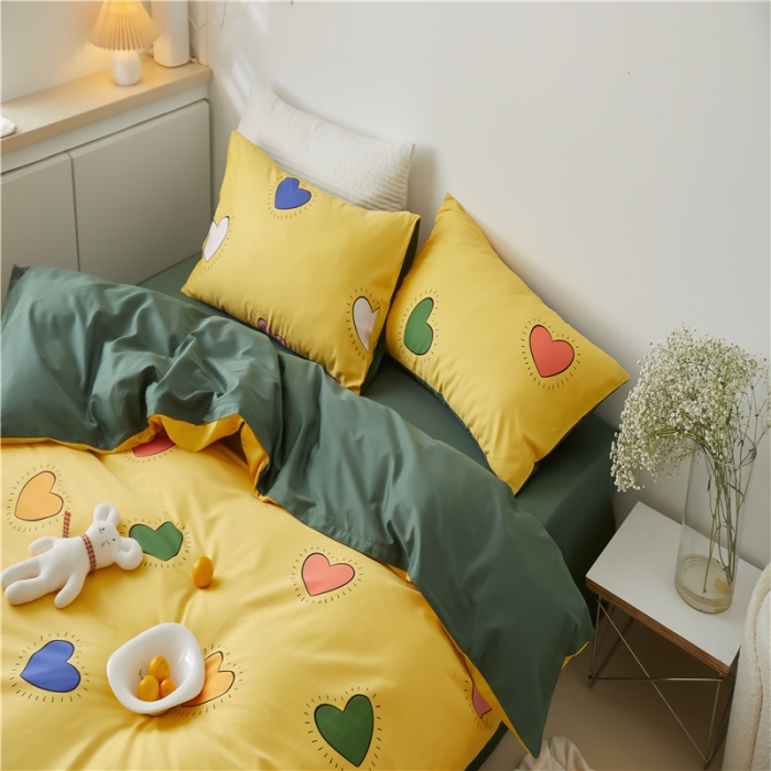 91家纺网 家纺一手货源 找家纺 优然居 2021新款春夏新款活性印花 一见倾心明媚黄