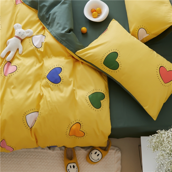 91家纺网 家纺一手货源 找家纺 优然居 2021新款春夏新款活性印花 一见倾心明媚黄