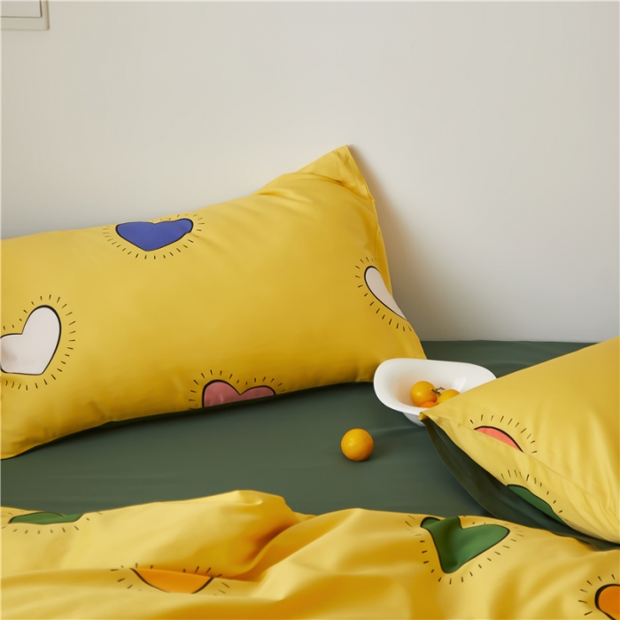 91家纺网 家纺一手货源 找家纺 优然居 2021新款春夏新款活性印花 一见倾心明媚黄