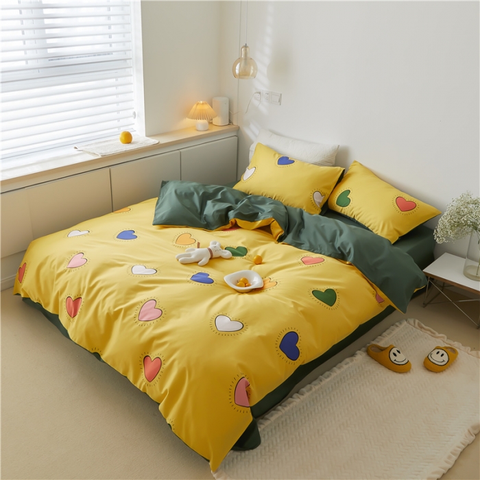 91家纺网 家纺一手货源 找家纺 优然居 2021新款春夏新款活性印花 一见倾心明媚黄