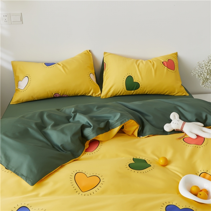 91家纺网 家纺一手货源 找家纺 优然居 2021新款春夏新款活性印花 一见倾心明媚黄