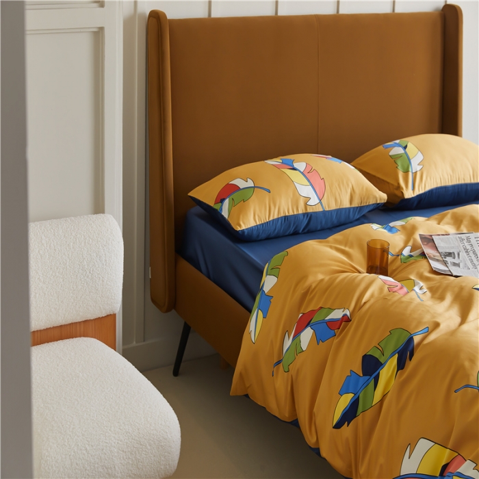 91家纺网 家纺一手货源 找家纺 优然居 2021新款春夏新款活性印花 叶之物语