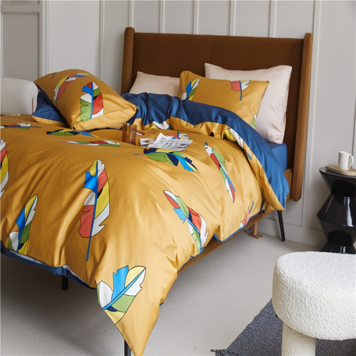 91家纺网 家纺一手货源 找家纺 优然居 2021新款春夏新款活性印花 叶之物语