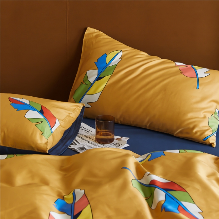 91家纺网 家纺一手货源 找家纺 优然居 2021新款春夏新款活性印花 叶之物语