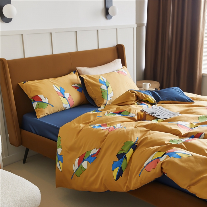 91家纺网 家纺一手货源 找家纺 优然居 2021新款春夏新款活性印花 叶之物语