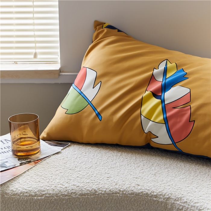 91家纺网 家纺一手货源 找家纺 优然居 2021新款春夏新款活性印花 叶之物语