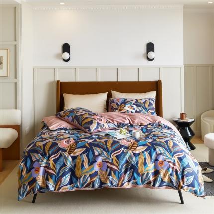 91家纺网 家纺一手货源 找家纺 优然居 2021新款春夏新款活性印花 似水繁华