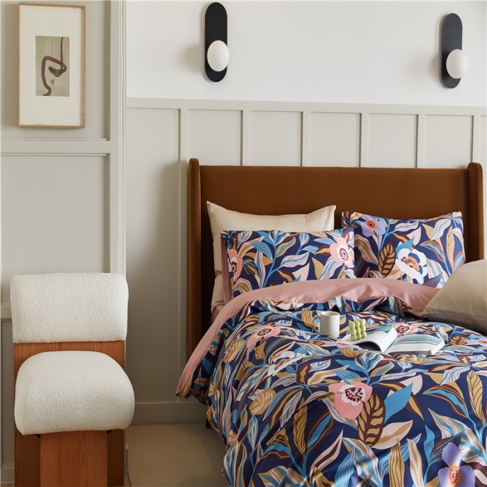 91家纺网 家纺一手货源 找家纺 优然居 2021新款春夏新款活性印花 似水繁华