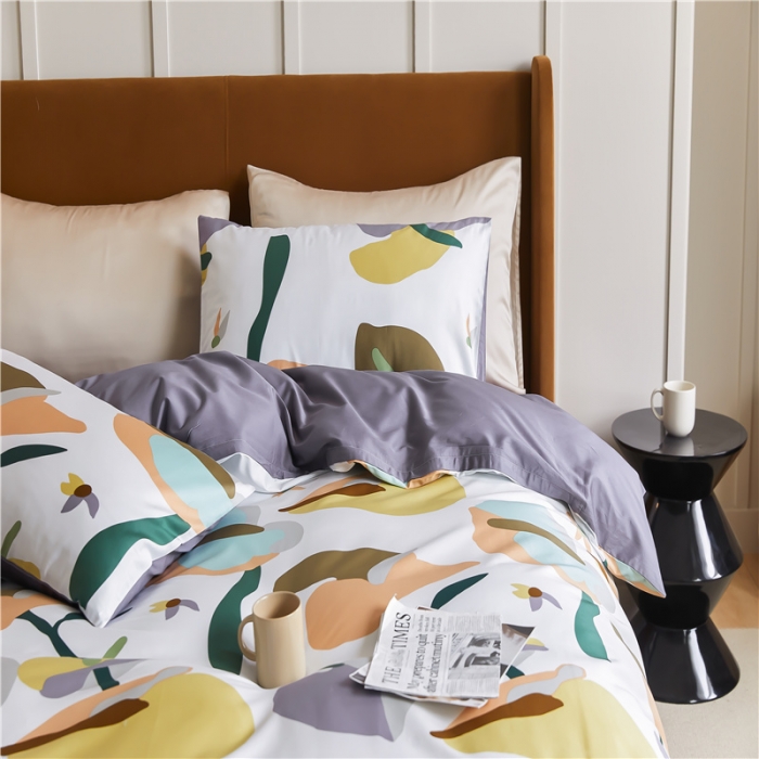 91家纺网 家纺一手货源 找家纺 优然居 2021新款春夏新款活性印花 趣味涂鸦白