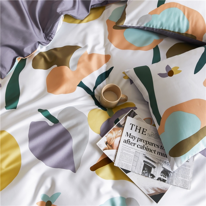 91家纺网 家纺一手货源 找家纺 优然居 2021新款春夏新款活性印花 趣味涂鸦白