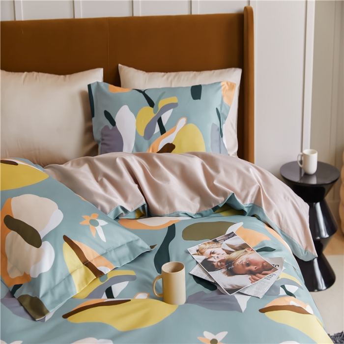 91家纺网 家纺一手货源 找家纺 优然居 2021新款春夏新款活性印花 恋恋物语蓝