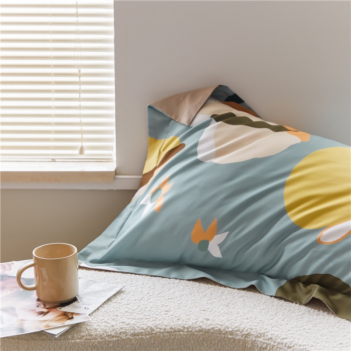 91家纺网 家纺一手货源 找家纺 优然居 2021新款春夏新款活性印花 恋恋物语蓝