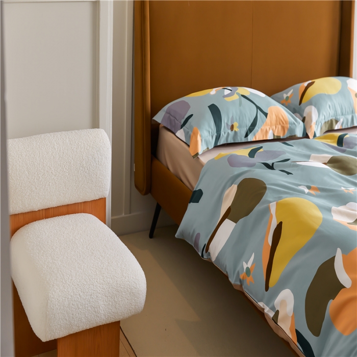 91家纺网 家纺一手货源 找家纺 优然居 2021新款春夏新款活性印花 恋恋物语蓝