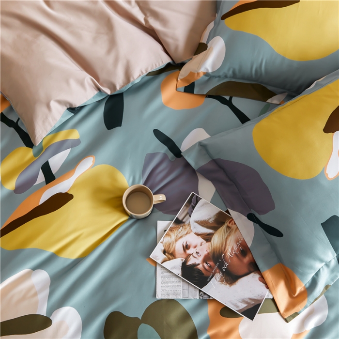 91家纺网 家纺一手货源 找家纺 优然居 2021新款春夏新款活性印花 恋恋物语蓝