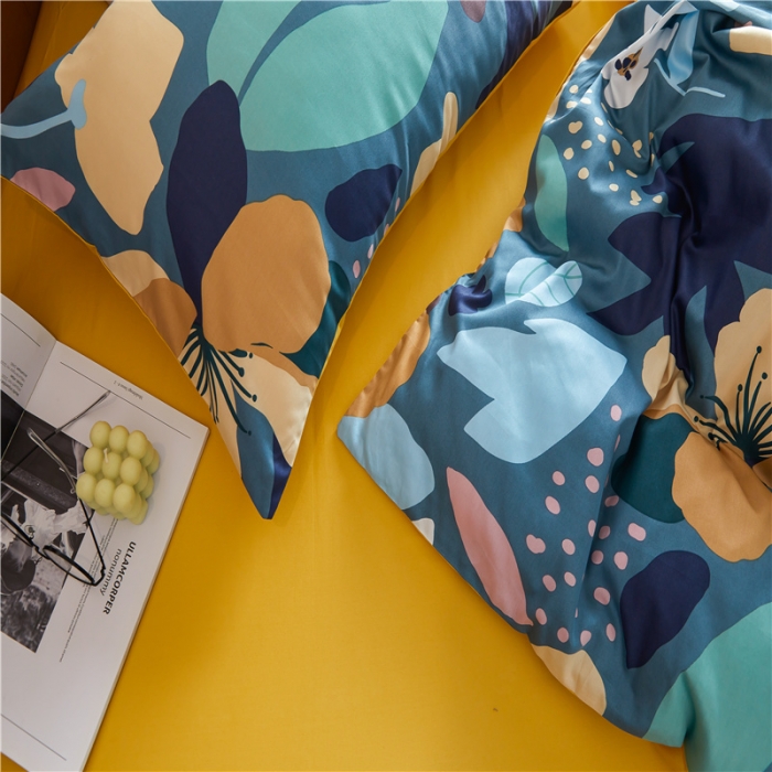 91家纺网 家纺一手货源 找家纺 优然居 2021新款春夏新款活性印花 记忆花海蓝