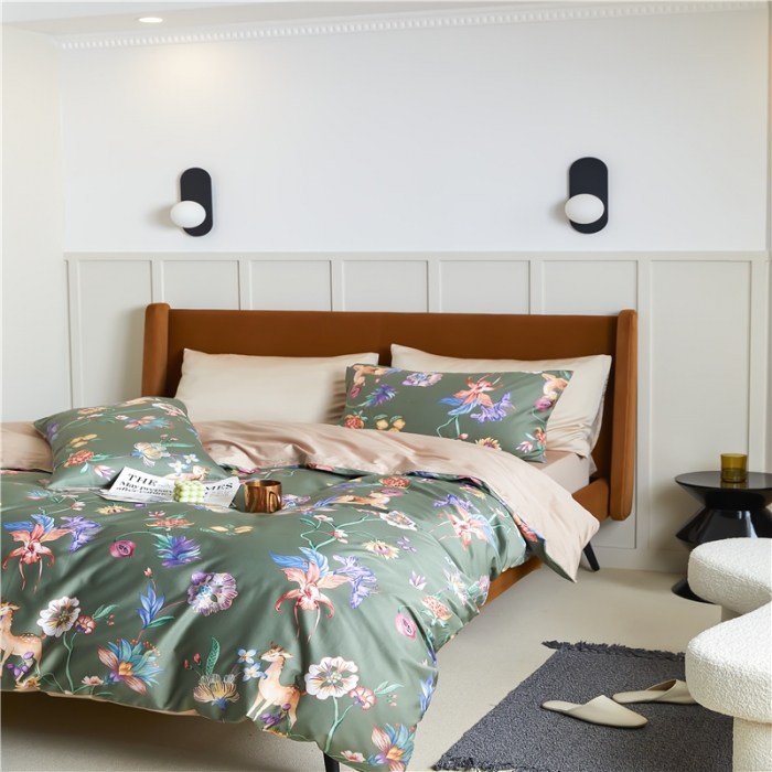 91家纺网 家纺一手货源 找家纺 优然居 2021新款春夏新款活性印花 花影摇曳