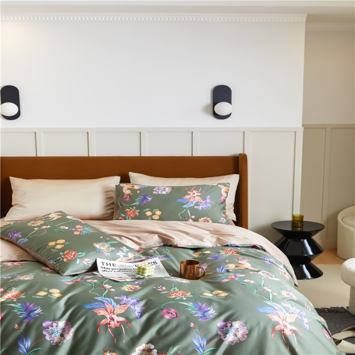 91家纺网 家纺一手货源 找家纺 优然居 2021新款春夏新款活性印花 花影摇曳