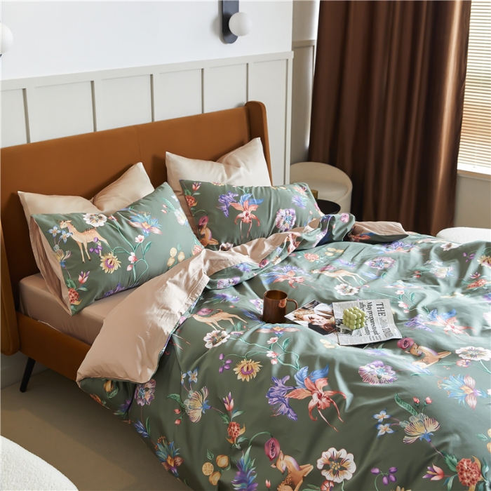 91家纺网 家纺一手货源 找家纺 优然居 2021新款春夏新款活性印花 花影摇曳