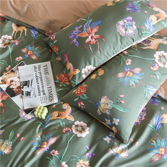 91家纺网 家纺一手货源 找家纺 优然居 2021新款春夏新款活性印花 花影摇曳