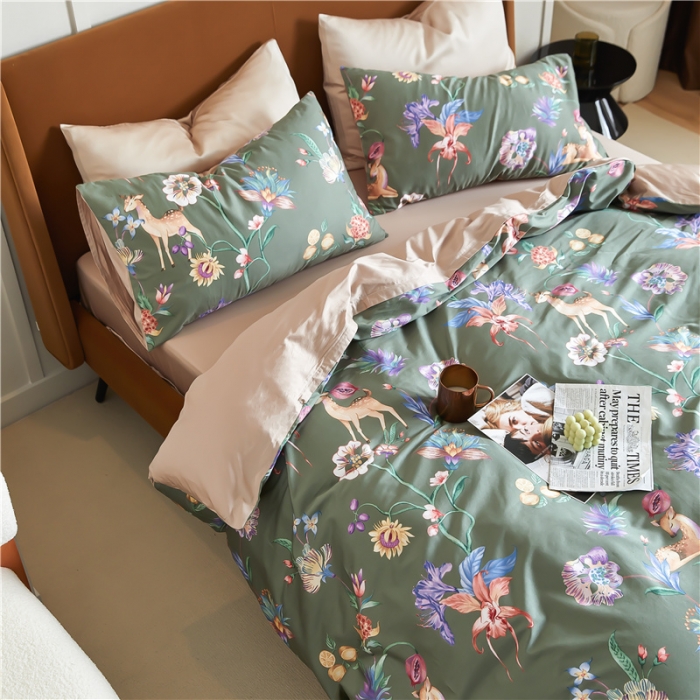 91家纺网 家纺一手货源 找家纺 优然居 2021新款春夏新款活性印花 花影摇曳